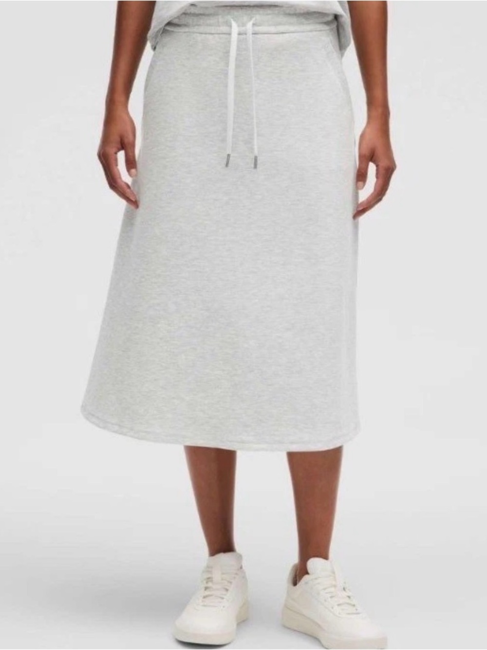 lululemon athletica Light Gray Drawstring Midi Skirt